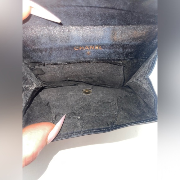 🖤 Chanel Compact Wallet Timeless CC Vintage Patent Leather Double Snap Bifold - Picture 10 of 12